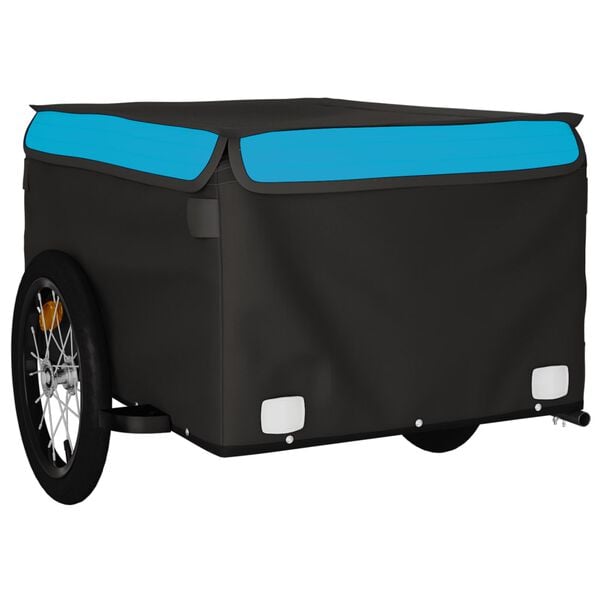 vidaXL Fahrradanh&auml;nger Schwarz und Blau 45 kg Eisen