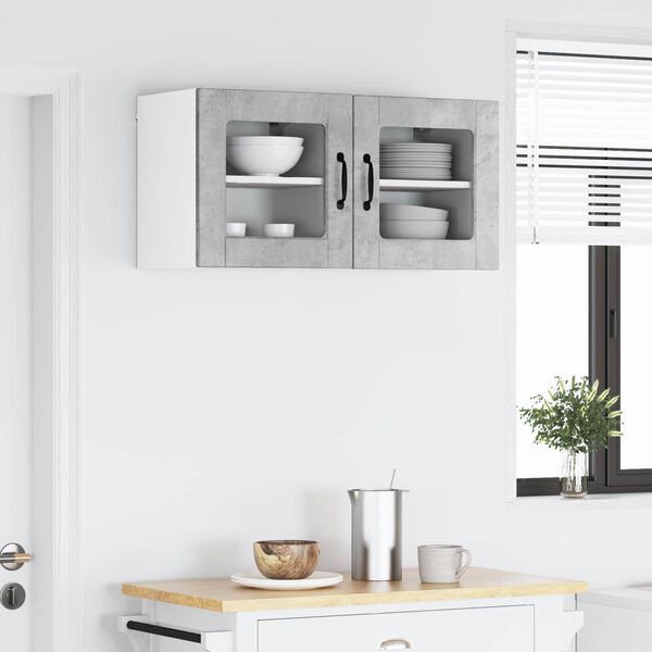 vidaXL K&uuml;chenschrank 2 pcs Beton Grau 40 x 31 x 40 cm Holzwerkstoff