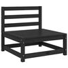vidaXL Garten-Mittelsofas 3 Stk. Schwarz Kiefer Massivholz