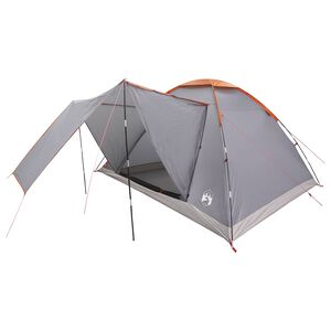 vidaXL Campingzelt Grau und Orange 6-Personen Polyester und Stahl