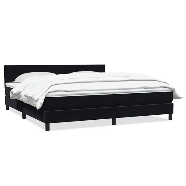 vidaXL Boxspringbett mit Matratze Schwarz 200x210 cm Samt