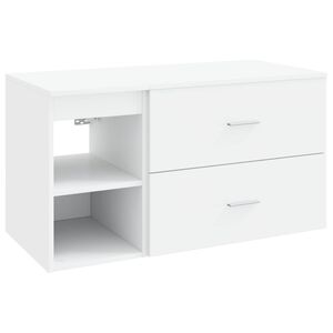 vidaXL Badezimmerm&ouml;bel-Set 2 pcs Wei&szlig; Holzwerkstoff