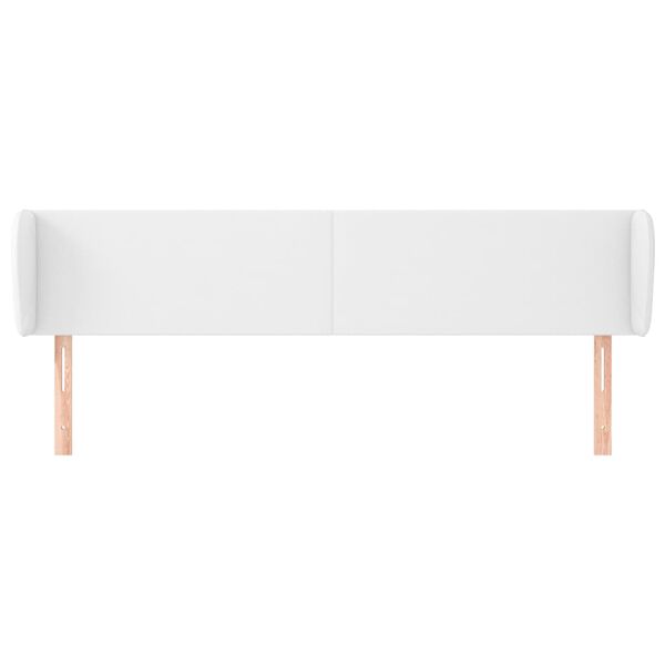 vidaXL Kopfteil mit Ohren Wei&szlig; 203x23x78/88 cm Kunstleder