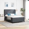 vidaXL Boxspringbett mit Matratze Dunkelgrau 190 x 140 cm Polyester