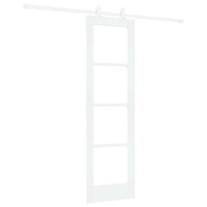 vidaXL Schiebet&uuml;r ORKDAL 61 x 198,5 cm Massivholz Kiefer und Glas Wei&szlig;