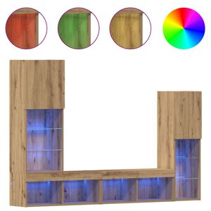 vidaXL TV-Schr&auml;nk 4 pcs Artisan-Eiche Holzwerkstoff
