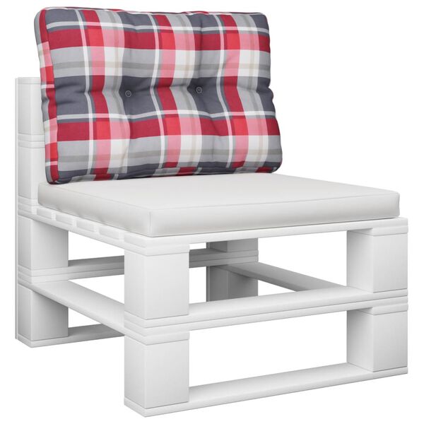 vidaXL Palettenkissen Rot Karomuster 50x40x12 cm Stoff