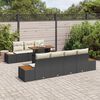 vidaXL Garten-Sofa-Set mit Kissen 8 pcs Schwarz Poly Rattan