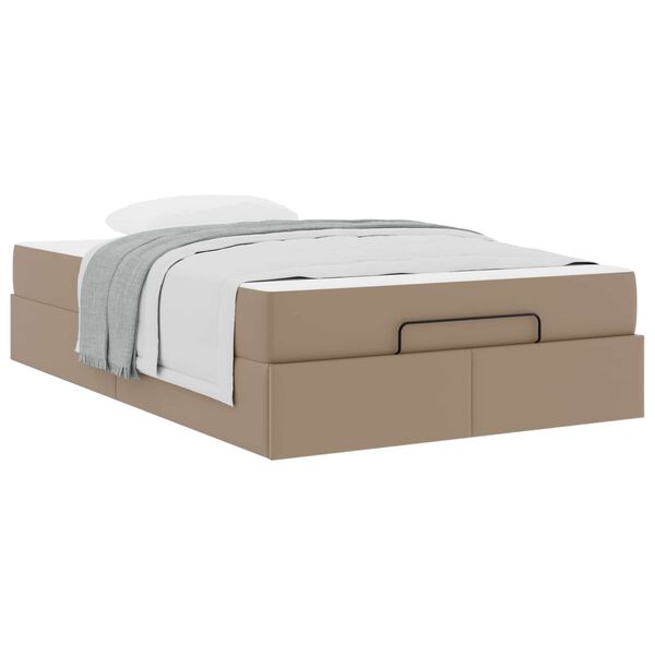 vidaXL Bettgestell mit Matratze mit Matratze 2 pcs Hellbraun PVC