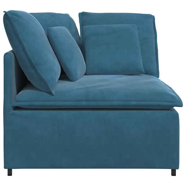 vidaXL Modulares Sofa Eckmodul mit Kissen Blau 100 cm