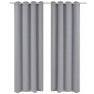 vidaXL Verdunkelungsvorh&auml;nge 2 Stk. mit Metall&ouml;sen 135 x 175 cm Grau