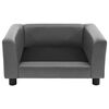 vidaXL Hundesofa Grau 60x43x30 cm Pl&uuml;sch und Kunstleder