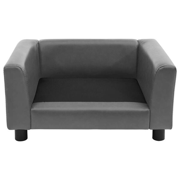 vidaXL Hundesofa Grau 60x43x30 cm Pl&uuml;sch und Kunstleder