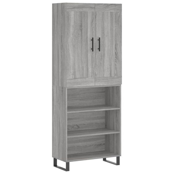 vidaXL Highboard Grau Sonoma 69,5x34x180 cm Holzwerkstoff