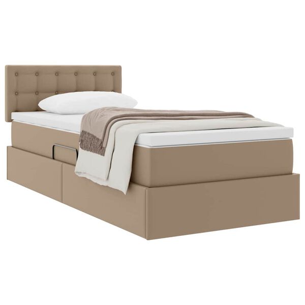 vidaXL Aufbewahrungsbett mit Matratze Cappuccino 90 x 190 cm
