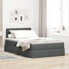 vidaXL Bett mit Stauraum und LED Dunkelgrau 120 x 200 cm Polyester