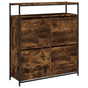 vidaXL Schuhschrank mit 4 Klappen R&auml;uchereiche 100x34x112 cm