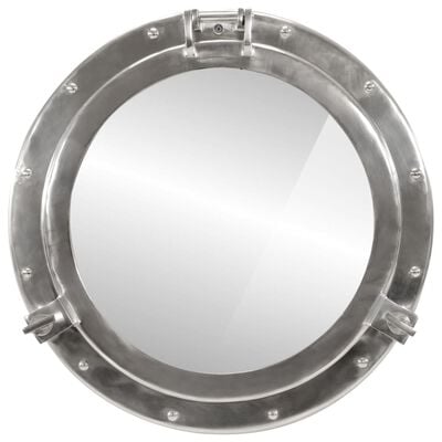 vidaXL Bullaugen-Spiegel Wandmontage Ø50 cm Aluminium und Glas