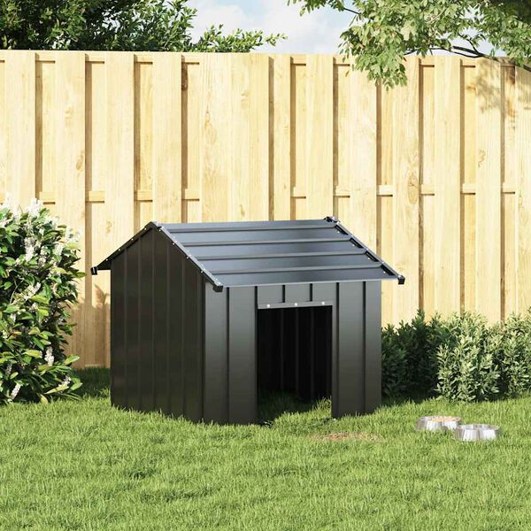 vidaXL Hundeh&uuml;tte mit Dach 85x107x81 cm Verzinkter Stahl