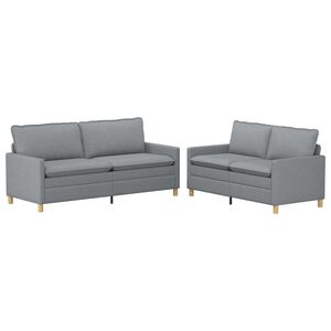 vidaXL Sofa Set 2 stk. Hellgrau Stoff