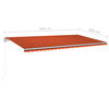 vidaXL Markise Manuell Einziehbar mit Pfosten 6x3,5 m Orange & Braun