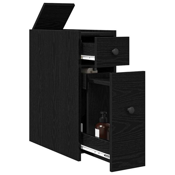 vidaXL Badezimmerm&ouml;bel-Set Schwarz Eichen-Optik 80 x 18 x 60 cm