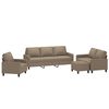 vidaXL 4-tlg. Sofagarnitur mit Kissen Taupe Stoff