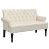 vidaXL Sitzbank mit R&uuml;ckenlehne 120x62x75,5 cm Leinen