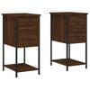 vidaXL Nachttische 2 Stk. Braun Eichen-Optik 32x42x70 cm Holzwerkstoff