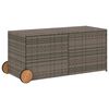 vidaXL Gartentruhe mit Rollen Grau 283L Poly Rattan