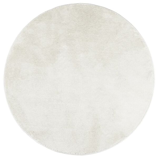vidaXL Teppich OVIEDO Kurzflor Creme &Oslash; 100 cm