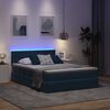 vidaXL Bett mit Stauraum und LED Dunkelblau 140 x 190 cm Samt