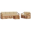 vidaXL Outdoor-Sofagarnitur 7 stk. Natur und Beige Massivholz Akazie