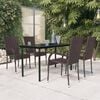 vidaXL 5-tlg. Garten-Essgruppe Braun und Schwarz