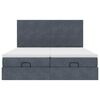 vidaXL Ottoman-Bett mit Matratzen & LEDs Dunkelgrau 160x200 cm Samt