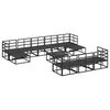 vidaXL Garten-Sofa-Set 11 pcs Schwarz Aluminium
