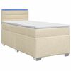 vidaXL Boxspringbett mit Matratze und LED Creme 80 x 200 cm Stoff