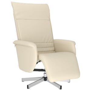vidaXL Relaxsessel mit Fu&szlig;teil Creme Kunstleder