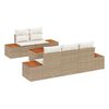 vidaXL Gartensofa-set mit Kissen 6 pcs Beige Poly Rattan