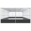 vidaXL Voliere mit Erweiterung Silbern 1246x414x212 cm Stahl