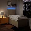 vidaXL Boxspringbett mit Matratze Creme 90x200 cm Stoff