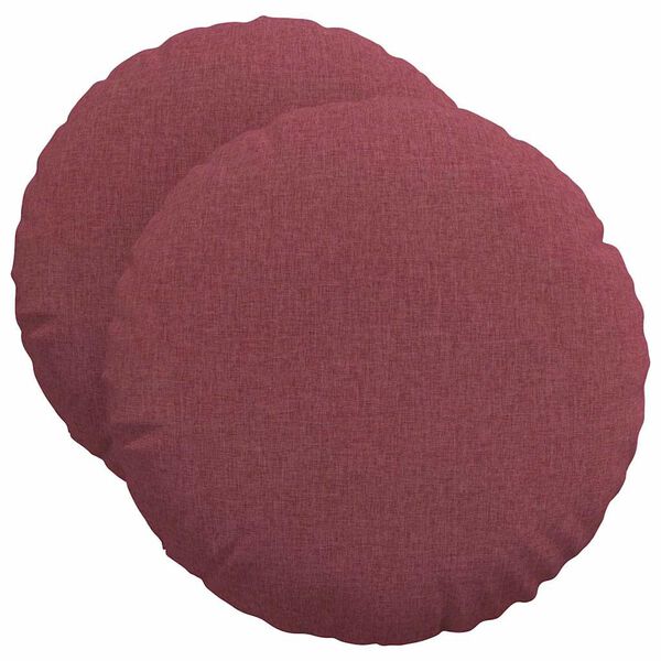 vidaXL Sitzkissen 2 pcs Weinrot &Oslash;50 x 19 cm Stoff
