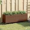 vidaXL Pflanzk&uuml;bel mit Rollen 3 T&ouml;pfe Braun 107x32x38 cm Poly-Rattan