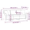 vidaXL 3-Sitzer-Sofa mit Kissen Schwarz 180 cm Stoff