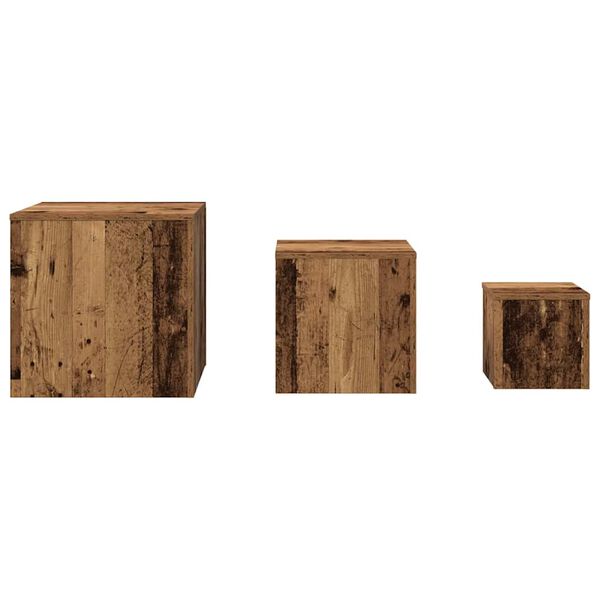vidaXL Beistelltische 3 Stk. Artisan-Eiche Holzwerkstoff