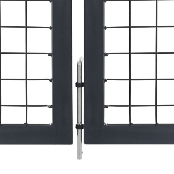 vidaXL Gartentor mit Pfosten Stahl 350 x 120 cm Anthrazit