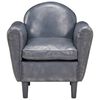 vidaXL Sessel Grau 77 x 65 x 79 cm Echtleder