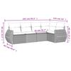 vidaXL 5-tlg. Garten-Sofagarnitur mit Kissen Hellgrau Poly Rattan