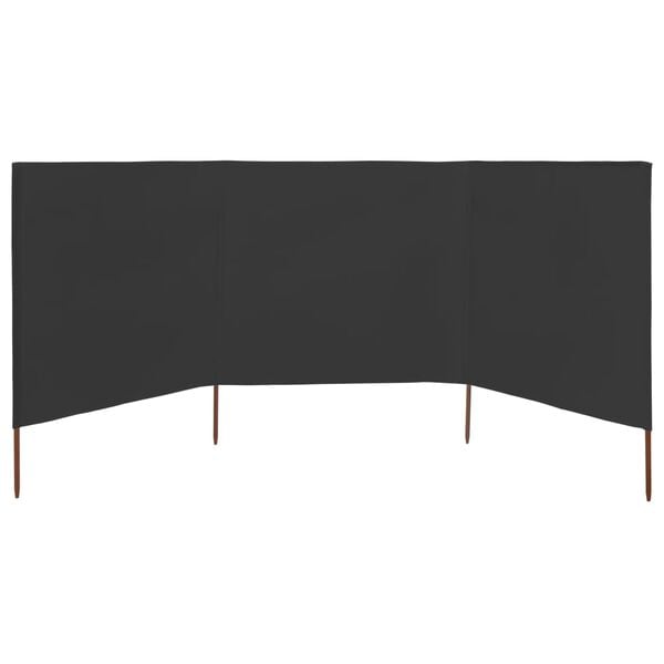 vidaXL 3-teiliges Windschutzgewebe 400 x 80 cm Anthrazit