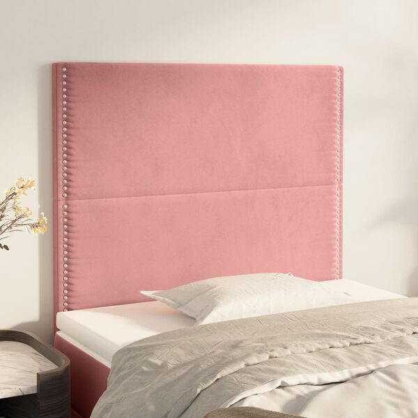 vidaXL Kopfteil Rosa 80x5x118/128 cm Samt